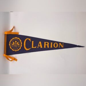 Vintage Pendant Clarion State Teachers College PA Felt Blue‎ Yellow 27”